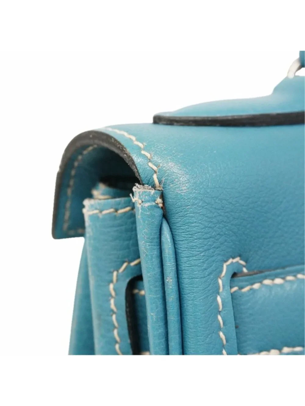 Hermes Backpack Kelly a Dos GM Ardennes Blue Jean Silver